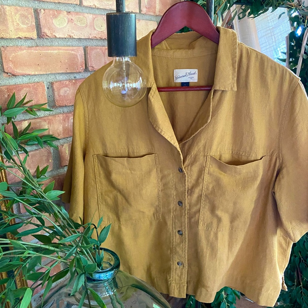 Cropped Linen Shirt
